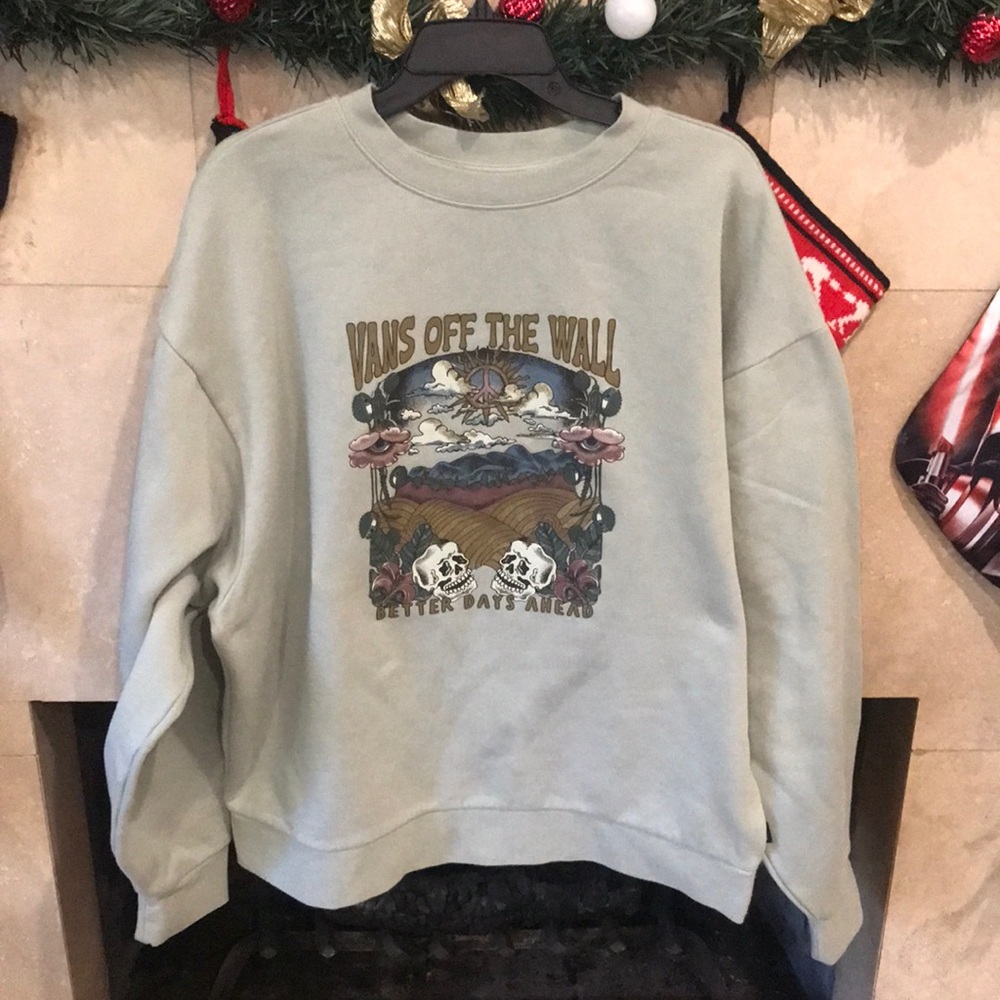 Vans Crewneck Sweater in Sage Green